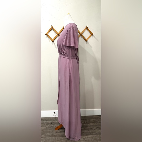 NWT JJshouse A-Line V-neck Asymmetrical Chiffon
Bridesmaid Dress Size 14 - Picture 5 of 13